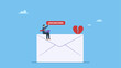 © Saklarboy - Businessman working with computer laptop push unsubscribe button. Unsubscribe email exit from mailing list, cancel subscription button, remove or leaving marketing email, delete or rejection.