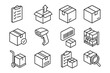 © Татьяна Петрова - Logistics icons: packaging, scanning, barcode, warehouse.