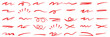 © Hike studio 4 - Colorful marker and brush stroke set, hand drawn underline and squiggle lines, artistic doodle elements for creative graphic design