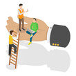 © TarikVision - 3D Isometric Flat  Illustration of Employees Wellbeing and Support. Item 3