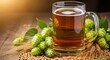 © vadosloginov - Amber Ale Glass with Hops and Barley