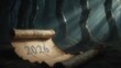 © Helois - Mysterious Scroll Unveiling the Year 2026 in a Dark Forest.