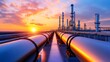© Lubos Chlubny - Oil pipelines and refinery factory at sunset providing energy