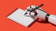 © Ameer - Robot hand writing ai on notebook with pen in modern futuristic technology concept