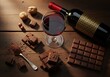 © Kleber - Indulge in the rich flavors of dark chocolate and fine red wine for a cozy night in, perfect pairing