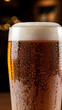 © AI Art - Close-up of a cold craft beer glass.