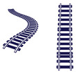 © Suriya - Vector illustration of curving railroad tracks and a straight railway segment isolated on white