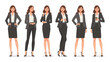 © raharjo007 - Six different full-body poses of a professional business woman in various formal outfits.