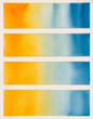 © Lawren Lu/Stocksy - Watercolor Gradient Stripes in Orange Yellow and Blue