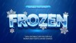 © MSTHIRAMONY - Editable 3d text effect in frozen ice style with snowflakes on a dark blue winter background for graphic design