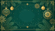 © Ameer - Vector christmas christmas background with golden ornaments snowflakes and pine branches on a dark green backdrop design element