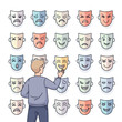 © Anak - Man Choosing a Mask - Exploring Emotions and Identity.