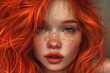 © nsit0108 - Close up of a freckled redhead with striking eyes and vibrant hair