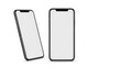 © MstKakoli - Two modern smartphones with blank screens showcased against a clean white background