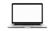 © Pankaj Kumar - Modern laptop computer with blank white screen isolated on black background for mockups