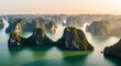 © BackgroundStudio - Halong Bay, Vietnam Karst Islands and Junks in Scenic Landscape