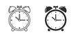© Al Hasan - Collection of alarm clock icons for time reminders and scheduling