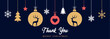 © krissikunterbunt - thank you christmas greeting card with decorative christmas balls vector illustration