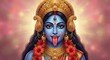 © ProNoJoy - Blue skinned Hindu goddess Kali with third eye and tongue out image 1