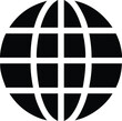 © LABONI - Vector illustration black and white simple icon representing a globe or world wide web connection