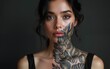 © Jacob - Unrecognizable woman covering fresh tattoo of faceless lady. High quality