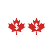 © Zulfi - Two Canadian maple leaves with dollar signs represent the Canadian economy and finance.