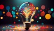 © Dawn - a conceptual image showcasing a light bulb as a metaphor for an innovative breakthrough and smart idea symbolizing genius marketing strategy planning and creative thinking in business