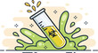 © mat - Toxic chemical test tube spilling its contents in a laboratory