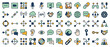 © peppastocker - Communication and technology icons set. including chat, network, handshake, data, cloud, share, api, connection, digital, media. Vector collection