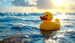 © Vadim - A yellow rubber duck drifts across the rolling ocean waves, a symbol of innocence, metaphor for resilience, simplicity, and holding onto joy even when life feels overwhelming