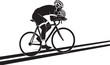 © Saika - Silhouette of a cyclist riding a road bike in a low position
