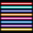 © Sahajahan - Set of Colorful Neon Light Tube Bars: Horizontal Glowing Retro Elements for Advertising, Nightlife, and Banner Design