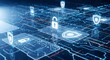 © MatStudio - Digital cybersecurity shield and padlock icons on circuit board, tech data