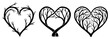 © Katarzyna - Set of natural heart shapes formed by tree branches and roots vector silhouette illustration of organic love symbol for wedding or ecology design
