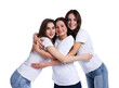 © New Africa - Portrait of happy friends on white background