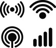 © sector store - Wireless Connectivity Icons Representing Wifi, Signal Strength, and Connection Points for Technology and Communication Needs