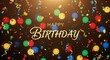© Being Imaginative - Happy birthday celebration background with confetti and bokeh lights for birthday wishes card design