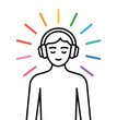 © Jala - A person wearing headphones experiences a vibrant spectrum of emotion and sound.