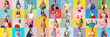 © Pixel-Shot - Collage of many people with different flags on color background