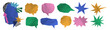 © Nastya - Colorful crumpled paper comic speech bubbles and stars shapes. Retro comic torn paper cutouts collage design. Business communication concept.