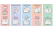 © Vector Labs - Set of journaling and selfcare illustrations mood tracker gratitude log and stress release