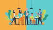 © Flatify Studio - Diverse group meeting in a modern cafe showcasing inclusion teamwork and accessibility in the workplace
