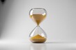 © darshika - An elegant hourglass, featuring golden sand flowing from top to bottom, vividly symbolizes the relentless and precious passage of time.
