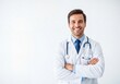 © Meow Creations - Smiling professional male doctor with stethoscope and confident expression portrait