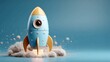 © Ahsan - Whimsical toy rocket ready for liftoff with vibrant colors and playful design for kids projects or creative advertising campaigns, sparking imagination and innovation