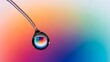 © Kagami - Macro shot of a water droplet reflecting a colorful background.
