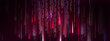 © klyaksun - Red binary code background with cyber breach data matrix. Digital hacker attack warning with streaming numbers and malware threat elements. Technology security concept with dark futuristic design.