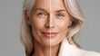 © Iaroslav - Woman's split face showing the aging process, comparing youthful smooth skin with wrinkled mature skin