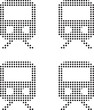 © MD.Kawsar Hossan - Isolated dot style train icon, dot map style train vector, minimal black transport dot graphic, equal size dot style symbol, railway travel locomotive transit illustration project design