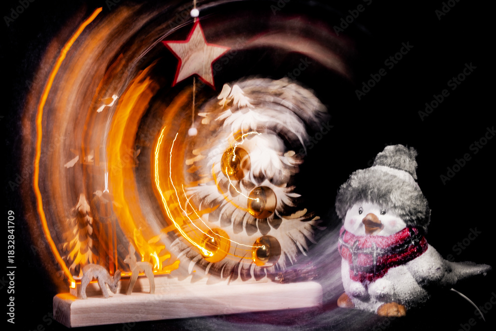 Kreisrund  Die Erde dreht sich.Der Stern leutet den Weg aus. Wischeffekt.